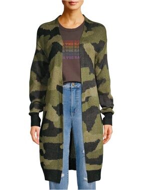 SCOOP CAMOUFLAGE LONG CARDIGAN.